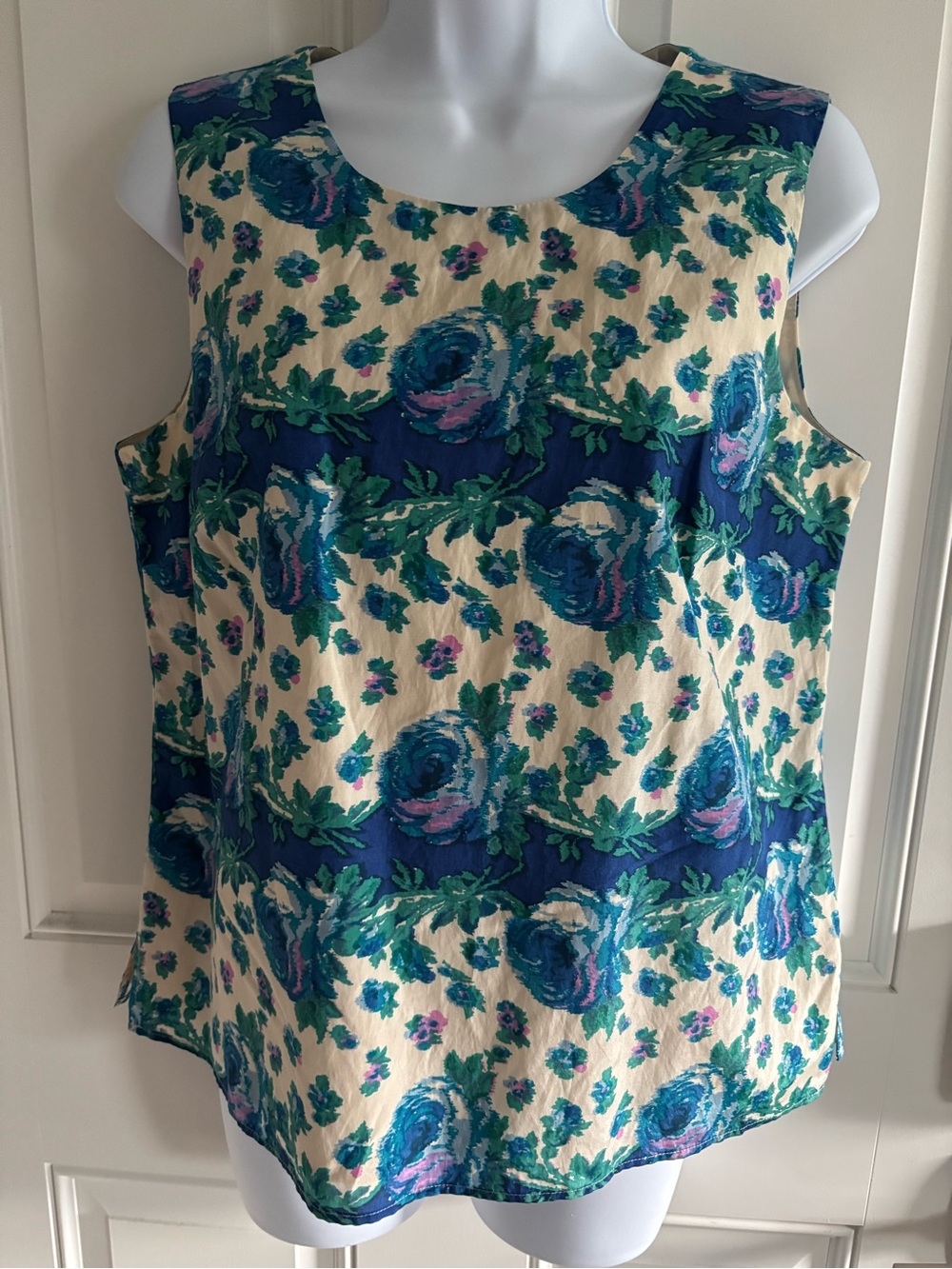 Talbots Silk & Cotton Cream Tank fully lined